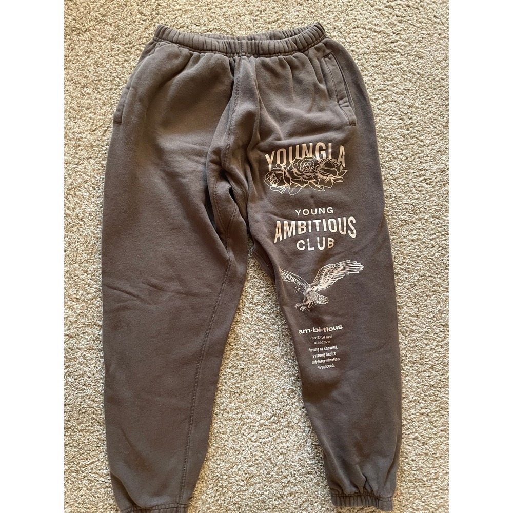 YoungLA Ambitious Club Brown Sweatpants Joggers YLA2853 Medium